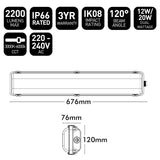 Brilliant Endura LED Tri-Colour Batten with Corridor function and Microwave Sensor