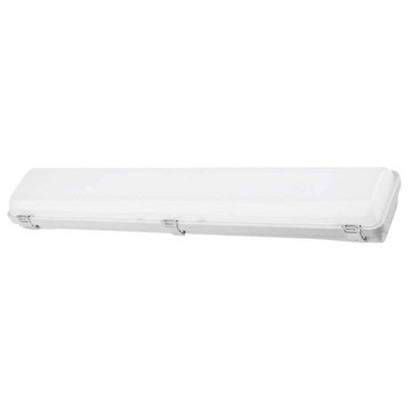 Rectangular white light fixture on a white background