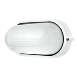 White outdoor wall light fixture on a white background