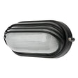 Black outdoor wall light fixture on a white background