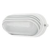 White outdoor wall light fixture on a white background