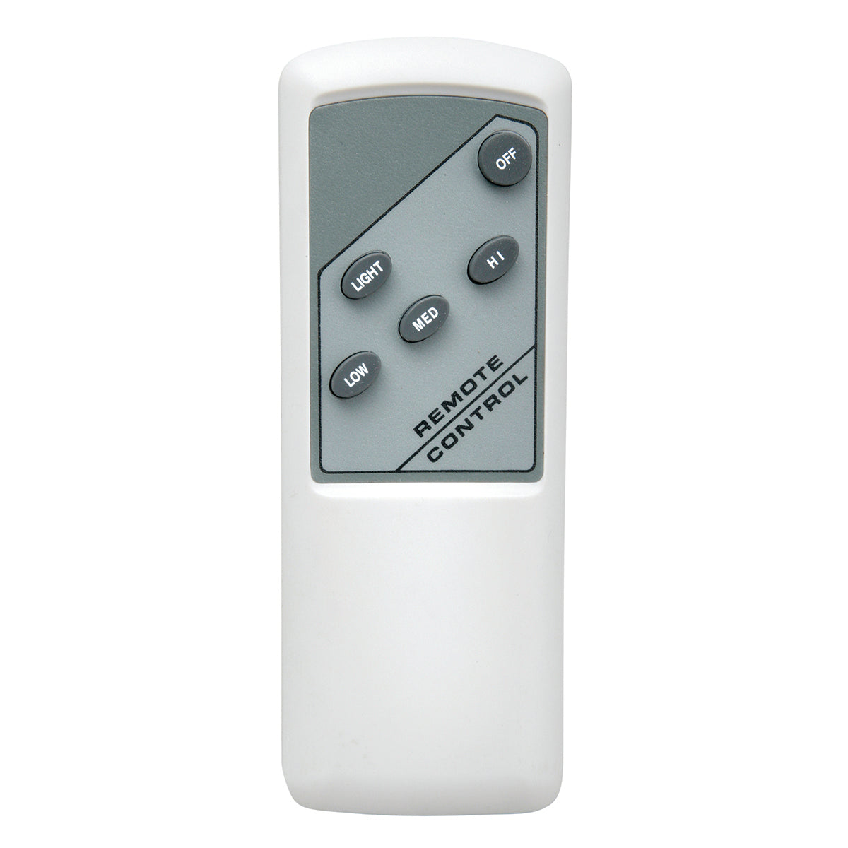 White remote control with gray panel on a white background