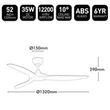 Brilliant Fantastic 52'' DC Ceiling Fan