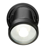 Black outdoor wall light fixture on a white background