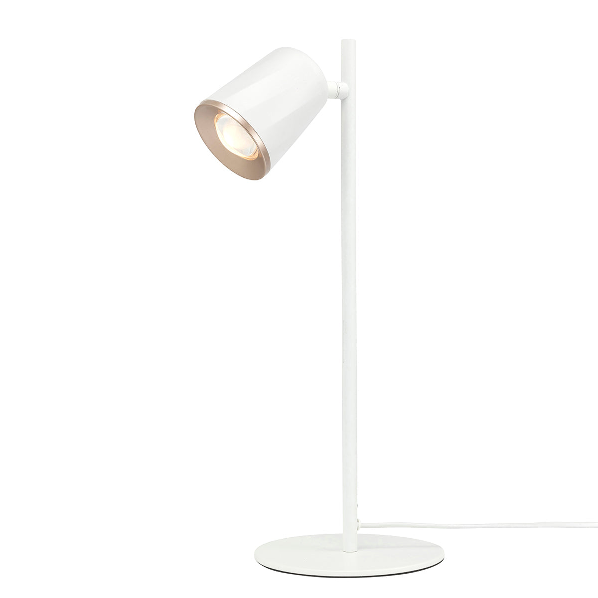 White desk lamp on a white background