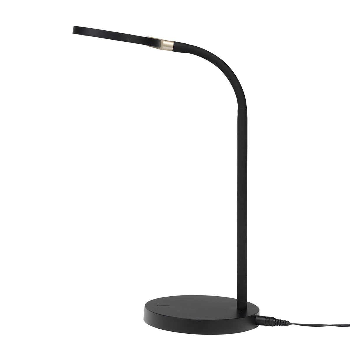 Black LED desk lamp on a white background