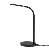 Black LED desk lamp on a white background