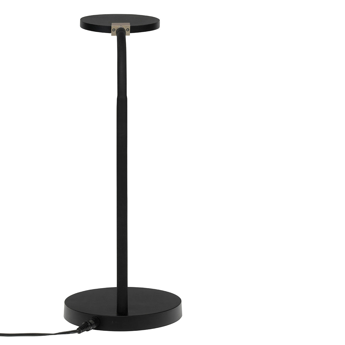 Black adjustable lamp on a white background