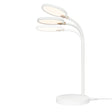 White LED desk lamp with three adjustable lights on a white background