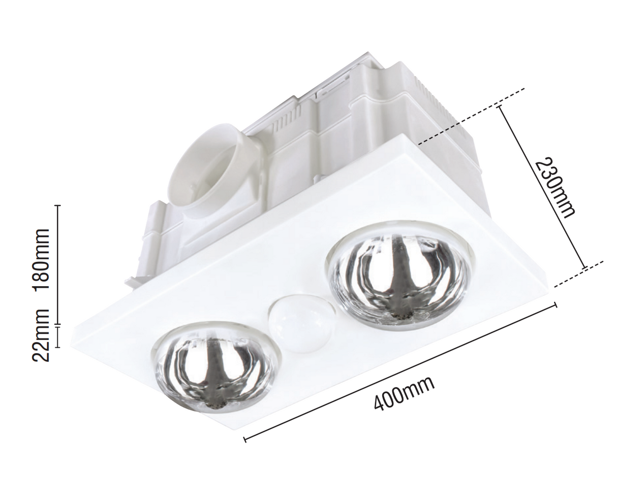 Brilliant Magma 2 Lights 3-in-1 Bathroom Mate