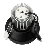 Light fixture with heat sink and wiring on a white background