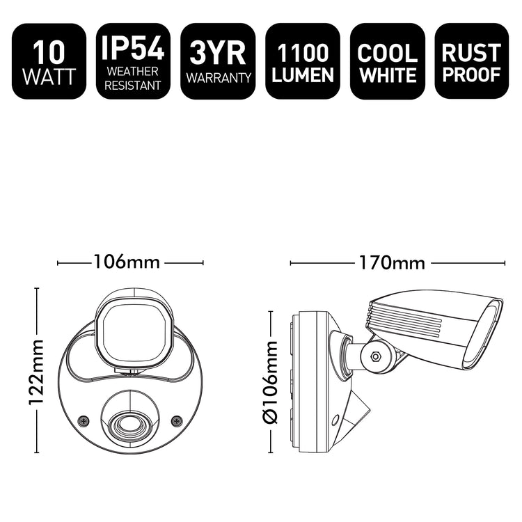 Brilliant Shielder LED Single Light Floodlight