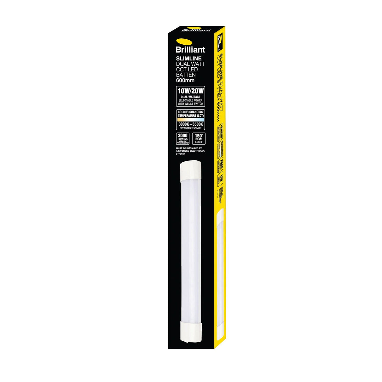Brilliant Slimline 10W/20W Cct Dual Watt Led Batten 600MM White