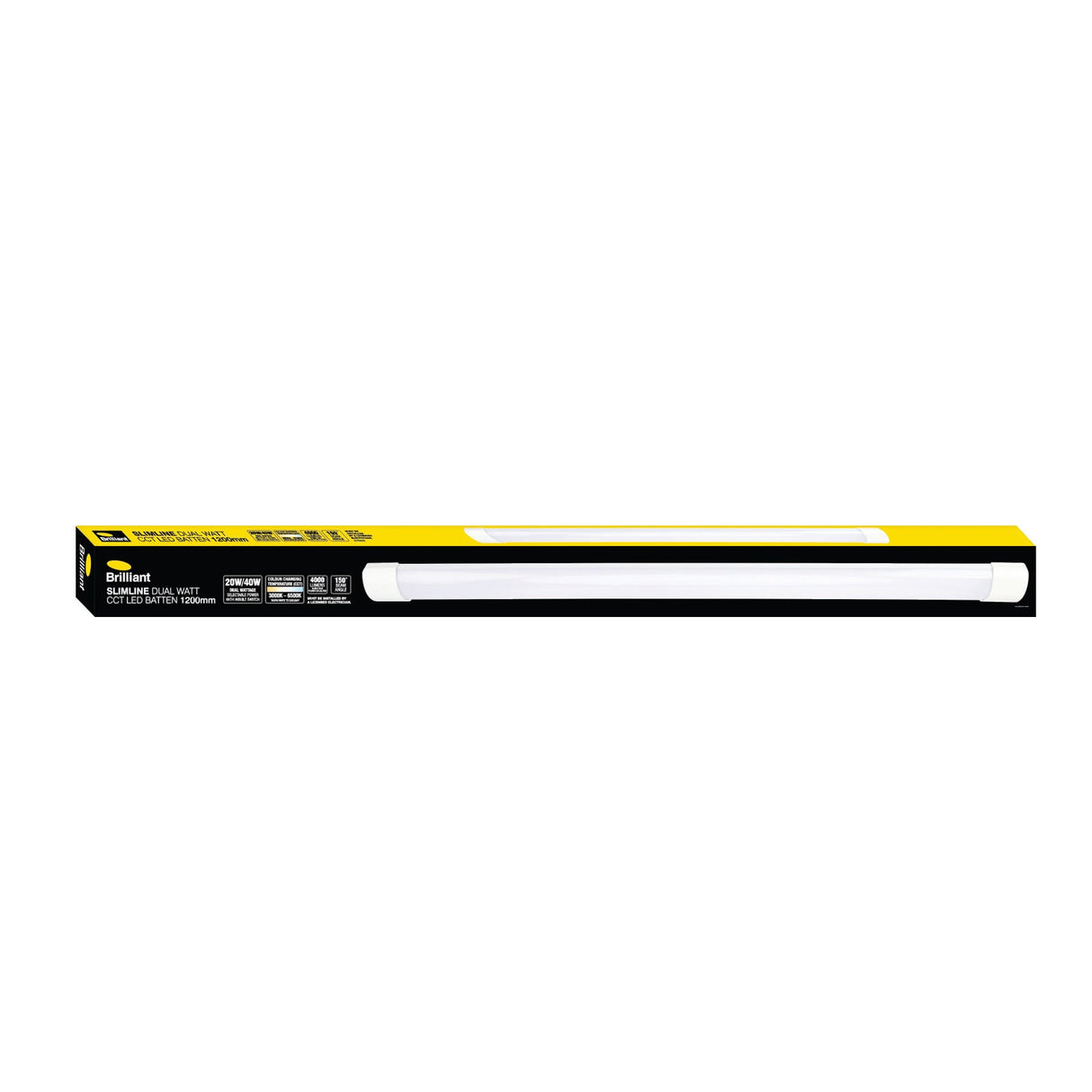 Brilliant Slimline 20W/40W Cct Dual Watt Led Batten 1200MM White