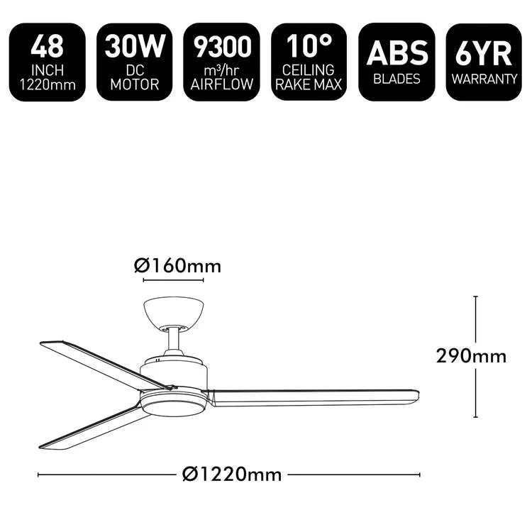 Brilliant Solana 48" DC ABS Ceiling Fan