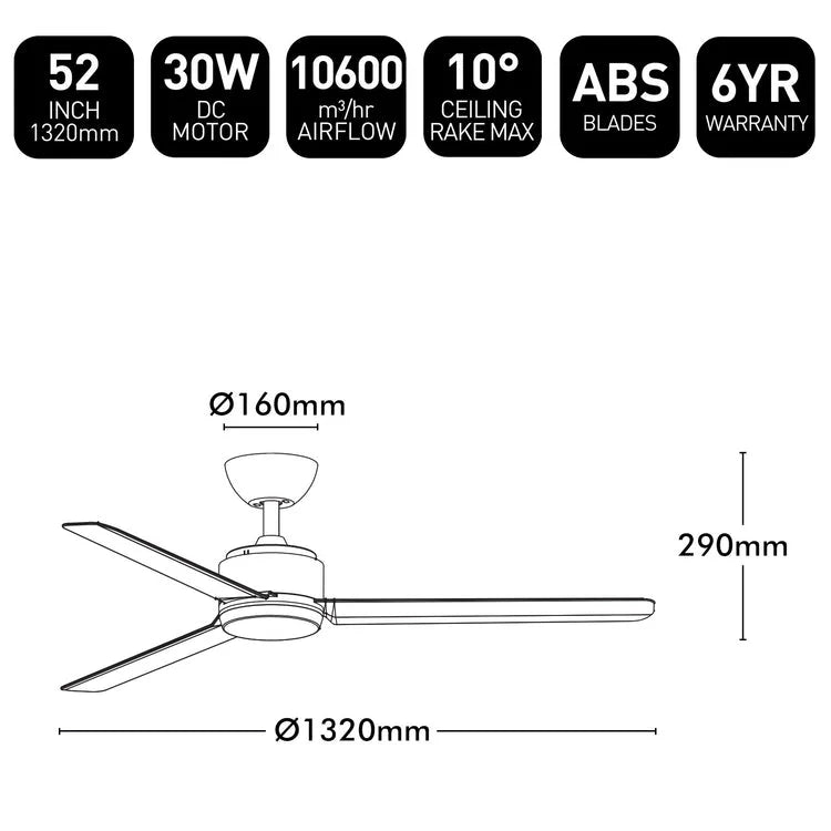 Brilliant Solana 52" DC ABS Ceiling Fan