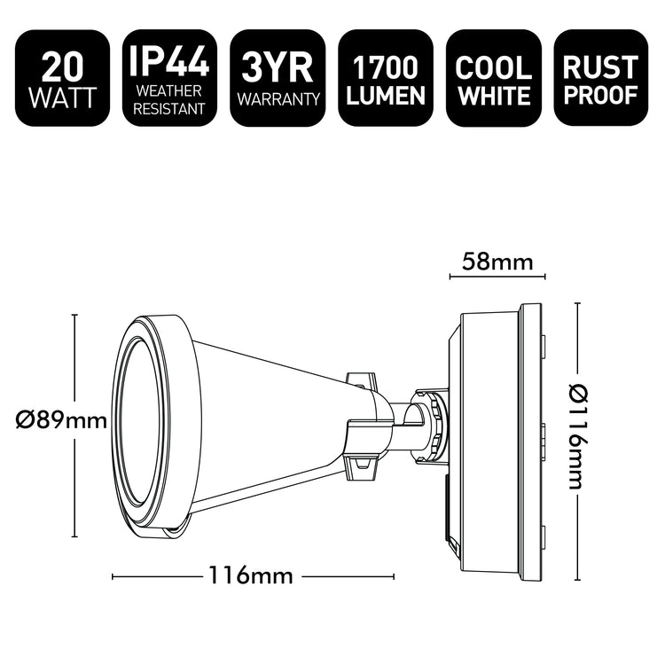 Brilliant Stinger LED Twin Floodlight