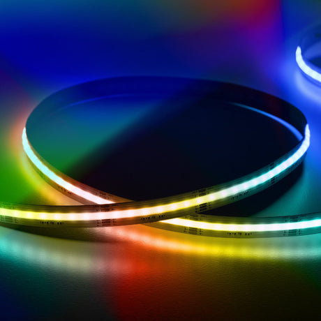 RGB LED strip light on a dark background