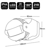 Brilliant Uni-Scan 180° PIR Security Sensor