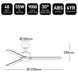 Brilliant Solana 48" AC ABS Ceiling Fan