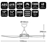 Brilliant Vector 48’’ DC Ceiling Fan with CCT LED Light