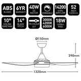 Brilliant Vector 52'' DC 4-Blade Ceiling Fan with Light
