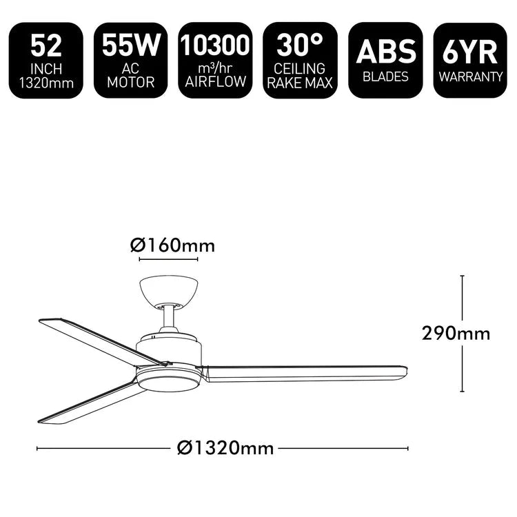 Brilliant Solana 52" AC ABS Ceiling Fan