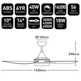 Brilliant Vector 56'' DC Ceiling Fan with Light