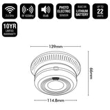 Brilliant White 240v Hardwired Interconnected Smoke Alarm