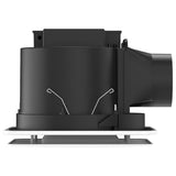 Black mechanical component on a white background