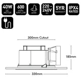 Brilliant White Blizzard Square 330mm DC Exhaust Fan