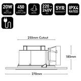Brilliant White Blizzard Square 270mm DC Exhaust Fan