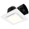 Ceiling-mounted air vent with black ductwork on a white background