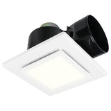 Ceiling-mounted air vent with black ductwork on a white background