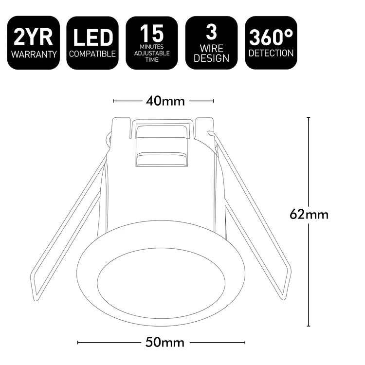 Brilliant White Series II Eye 360° Mini PIR Sensor