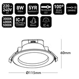 Brilliant White Trilogy LED CCT Downlight