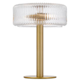 Base of the Telbix Brizo table lamp highlighting the touch-activated control and sturdy iron construction.