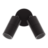 Bronze Domus Shadow 2 light GU10 dimmable adjustable spotlight two cylindrical lamps on a transparent background