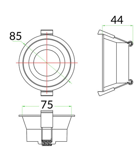 CLA Architectural Centre Fixed Low Glare Downlight Fitting Cut out 75mm
