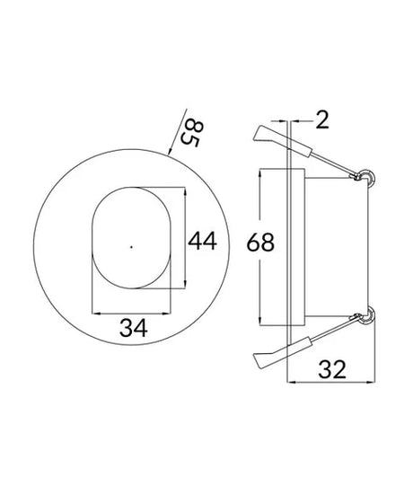 CLA Architectural Ellipse Downlight Fitting Cut out 70mm