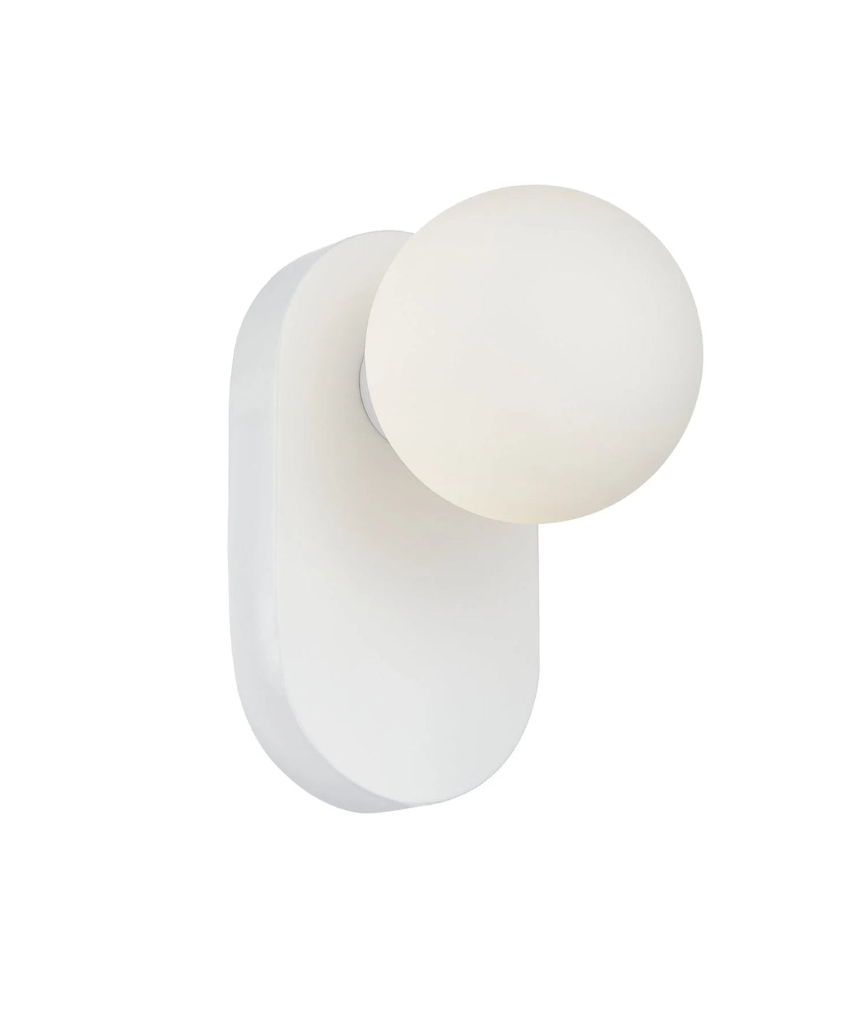 CLA BALLE Interior Round Opal Diffuser with Oblong Base Wall Lights