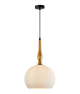 CLA CALIZ Interior Frosted Wine Glass Ribbed Pendant Lights