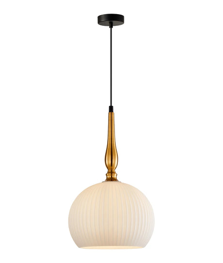CLA CALIZ Interior Frosted Wine Glass Ribbed Pendant Lights