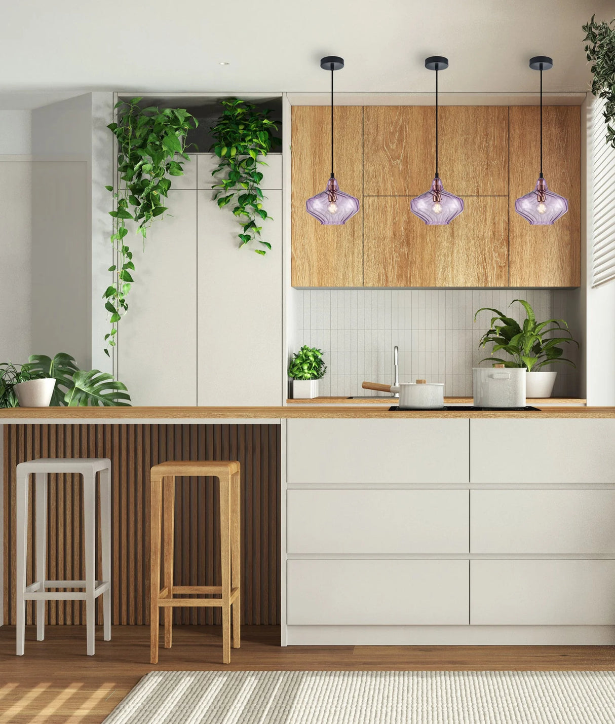 CLA CAMPANA Interior Wine Glass Shape Ribbed Pendant Lights