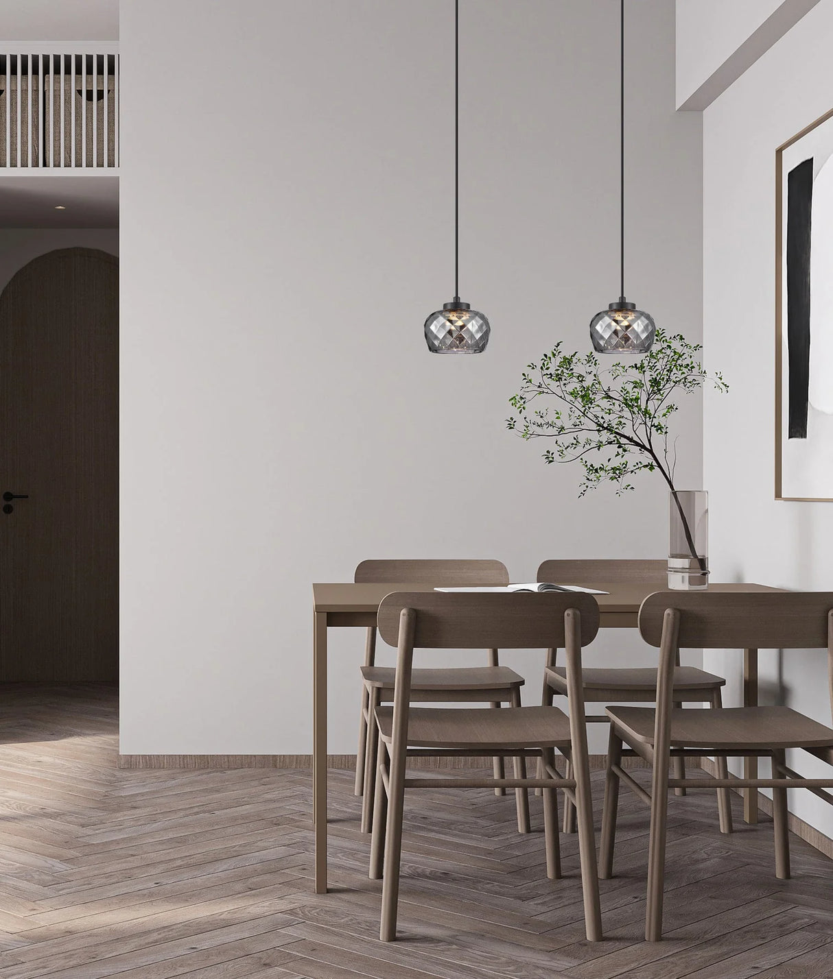 CLA CARAMELLE Interior LED Tri-CCT Glass with Segments Ellipse Pendant Lights