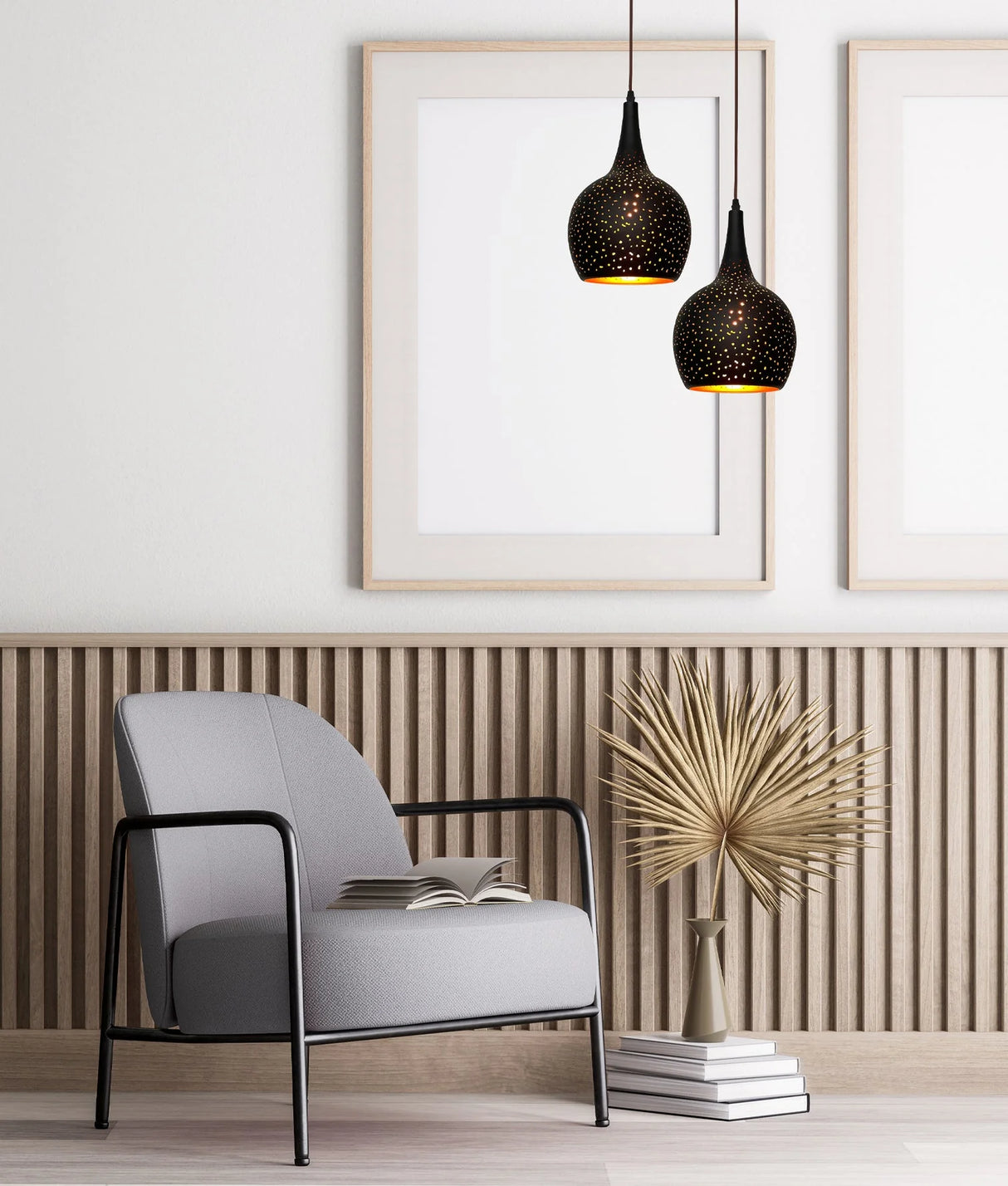 CLA CELESTE Bohemian Rustic Embossed Bell Shape Pendant Light