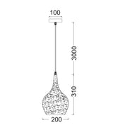 CLA CELESTE Bohemian Rustic Embossed Bell Shape Pendant Light