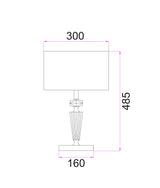 CLA Cristallo Interior Drum Shade Chrome Rod with Crystal Highlight Table Lamp