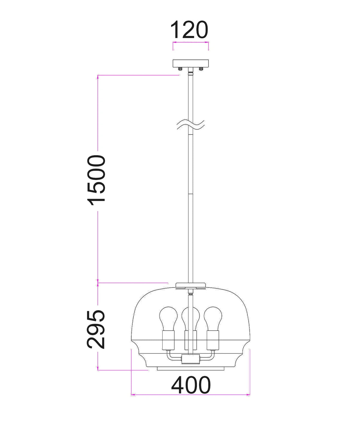 CLA CUAD Interior Clear Wine Glass Shape Glass Shade Pendant Light
