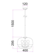 CLA CUAD Interior Clear Wine Glass Shape Glass Shade Pendant Light